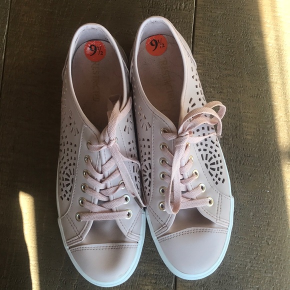 Restricted Shoes - Rose colored cut out sneakers